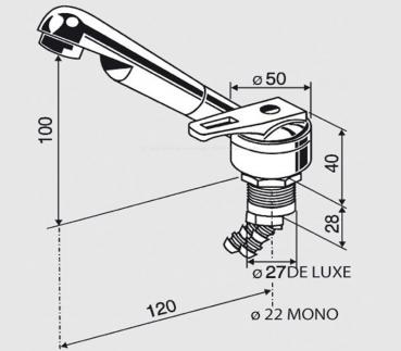 Preview: Einhebelmischer Keramik De Luxe, chrom matt
