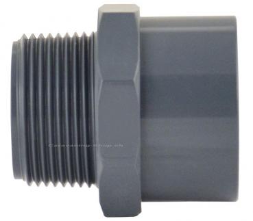 Verschraubung 50/40 (AG 1¼") GrauGELB