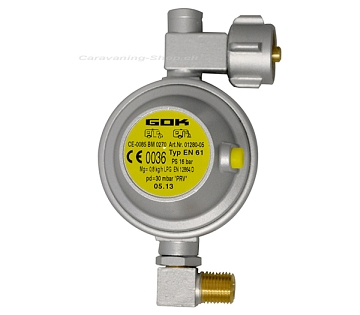 Gasdruckregler U-Form, 30mbar, 0,8kg/h, PS 16 bar