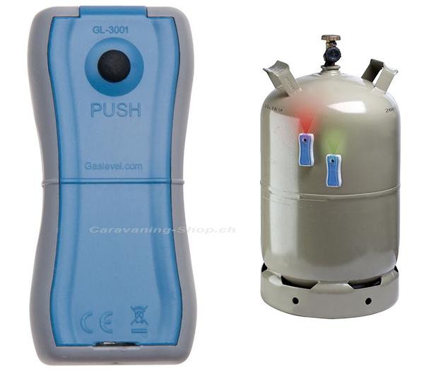 Gaslevel Füllstandsanzeige grau/blau für Stahl Gasflaschen