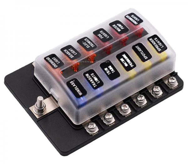 Sicherungsverteiler mit LEDs, 6 Sicherungen